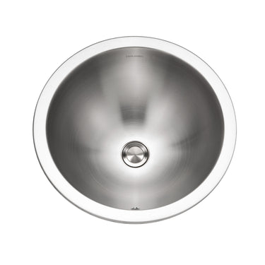 Houzer Opus 16 inch Stainless Steel Drop-in Topmount Round Bowl Bathroom Sink with Overflow Drain Assembly, Nested 40-Pack
